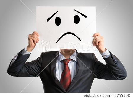 business man holding a poster 9755998