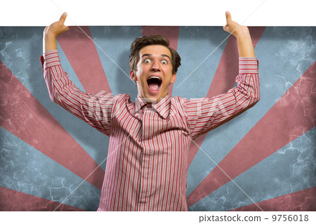 man holding a banner 9756018