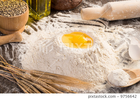 flour, eggs, wheat still-life 9756642