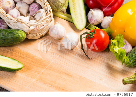 vegetables on the kitchen board vegetables on the kitchen board 9756917
