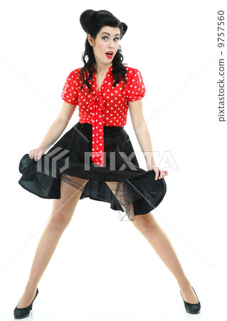 Pin-up girl American style retro woman Pin-up girl American style retro woman 9757560