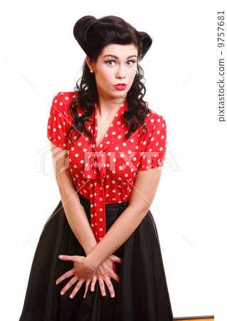 Pin-up girl American style retro woman Pin-up girl American style retro woman 9757681