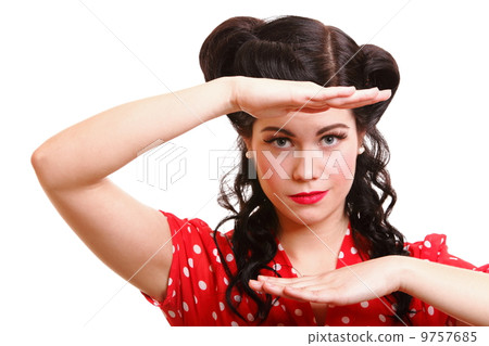 Pin-up girl American style retro woman 9757685