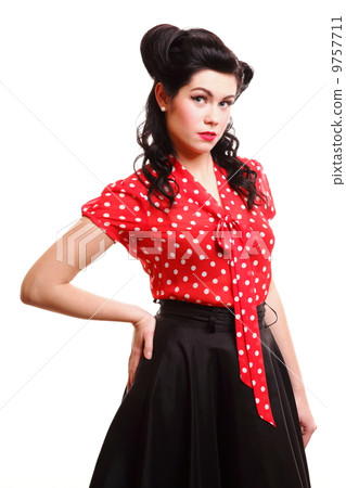 Pin-up girl American style retro woman 9757711