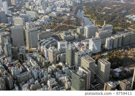 Aerial shooting of the city center and the Imperial Palace in Kasumigaseki Aerial shooting of the city center and the Imperial Palace in Kasumigaseki 9759411