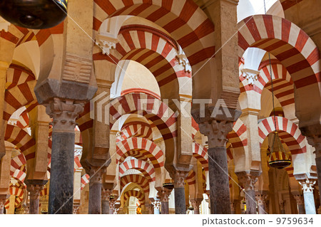 The Great Mosque and Cathedral Mezquita famous interior in Cordo The Great Mosque and Cathedral Mezquita famous interior in Cordo 9759634