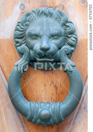 Vintage knocker door of metal lion Vintage knocker door of metal lion 9759705