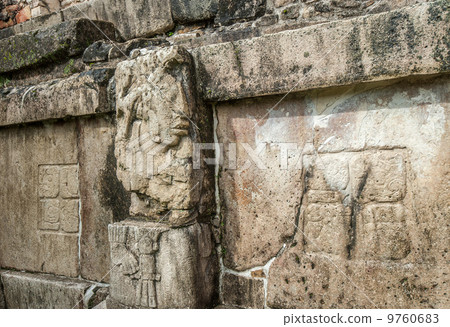Bas-reliefs at Ruins of Palenque, Mexico 9760683