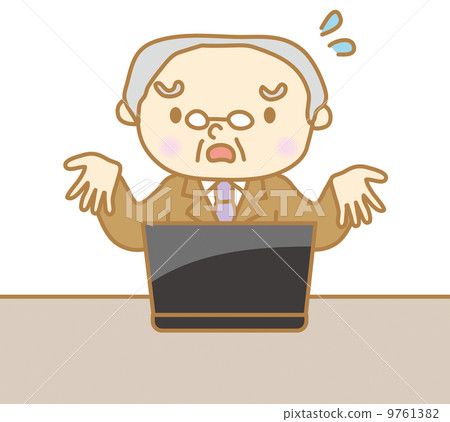 Senior men doing computer operations 9761382