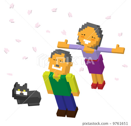 A couple at a cherry-blossom view A couple at a cherry-blossom view 9761651
