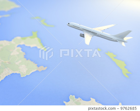 飛機飛越地圖 9762685