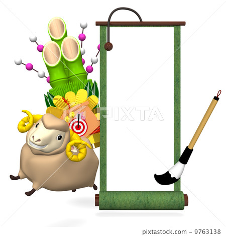 sheep, votive picture, new year's card 9763138