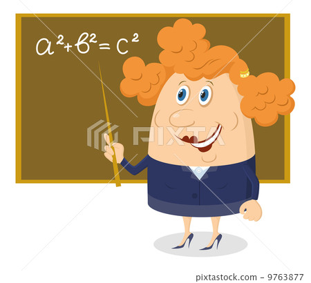 Teacher woman with blackboard 9763877