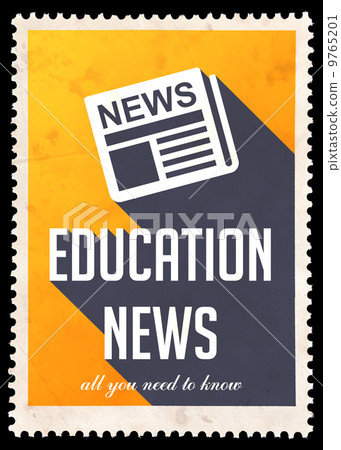 Education News on Yellow in Flat Design. 9765201