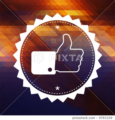 Thumb Up Icon on Triangle Background. Thumb Up Icon on Triangle Background. 9765209