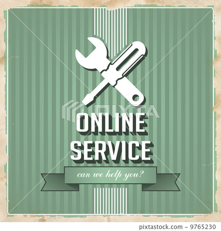 Online Service Concept on Green in Flat Design. Online Service Concept on Green in Flat Design. 9765230