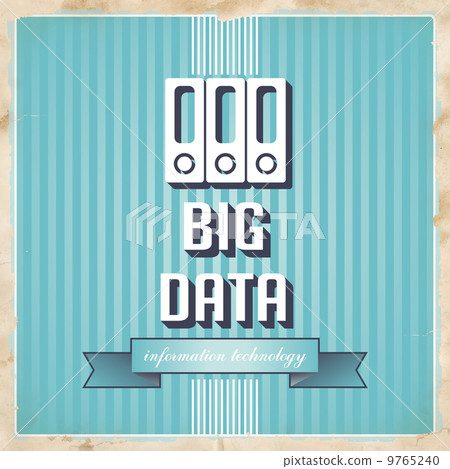Big Data Concept on Blue in Flat Design. 9765240