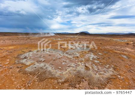 Stone Desert at Geothermal Area Hverir, Iceland 9765447
