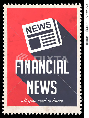 Financial News on Red in Flat Design. 9766093