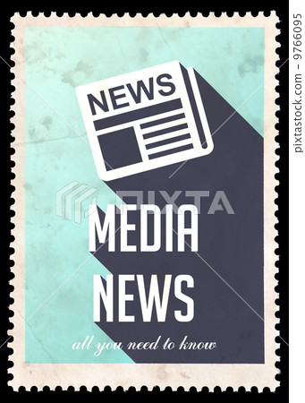Media News on Light Blue in Flat Design. Media News on Light Blue in Flat Design. 9766095