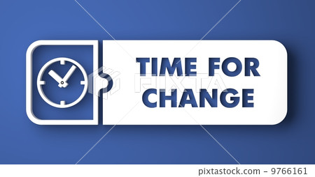 Time for Change on Blue in Flat Design Style. 9766161