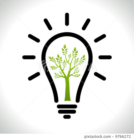 Modern infographic template. Light bulb with Green tree icon inside. Business Eco Сoncept Idea Modern infographic template. Light bulb with Green tree icon inside. Business Eco Сoncept Idea 9766272