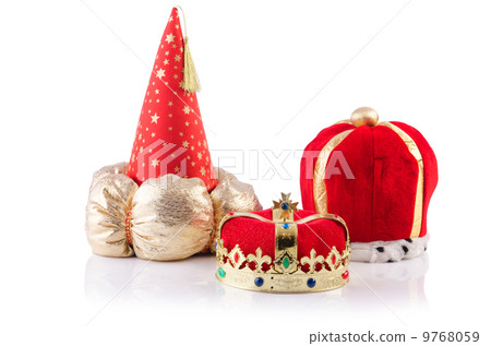 King crowns isolated on the white 9768059