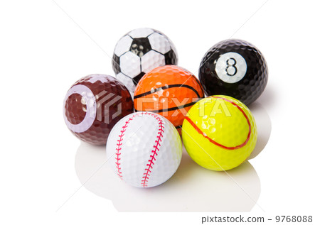 Collection of balls isolated on white Collection of balls isolated on white 9768088