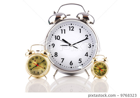 Alarm clock isolated on the white Alarm clock isolated on the white 9768323