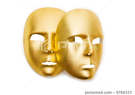 Shiny masks isolated on white background Shiny masks isolated on white background 9768325