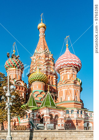 Famous st Vasily Blessed cathedral in Moscow Famous st Vasily Blessed cathedral in Moscow 9768398
