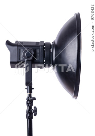 Studio light stand isolated on the white 9768422