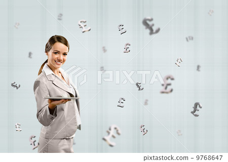 business woman holding a tablet and smile business woman holding a tablet and smile 9768647