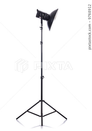 Studio light stand isolated on the white 9768912