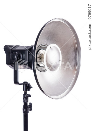 Studio light stand isolated on the white 9769017