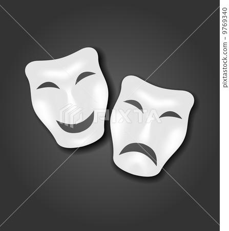 Comedy and tragedy masks for Carnival or theatre Comedy and tragedy masks for Carnival or theatre 9769340