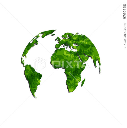 Illustration save the green Earth, environmental symbol 9769368