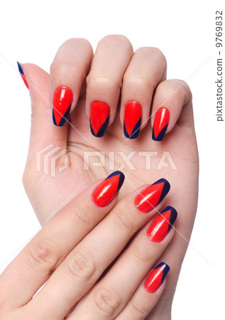 Nail art concept with hands on white Nail art concept with hands on white 9769832