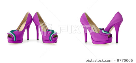 Set of woman shoes isolated on the white Set of woman shoes isolated on the white 9770066