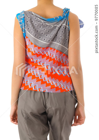 Woman in fashion dress concept on white 9770085