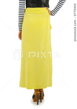 Woman in fashion dress concept on white 9770404
