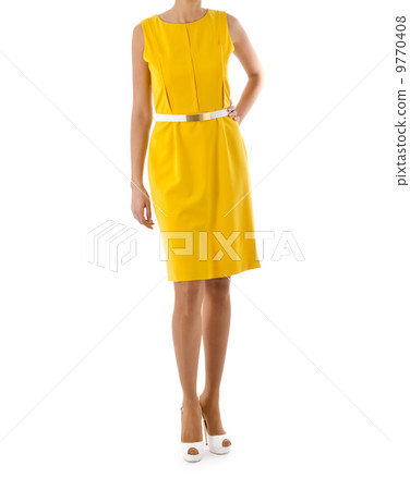 Woman in fashion dress concept on white Woman in fashion dress concept on white 9770408