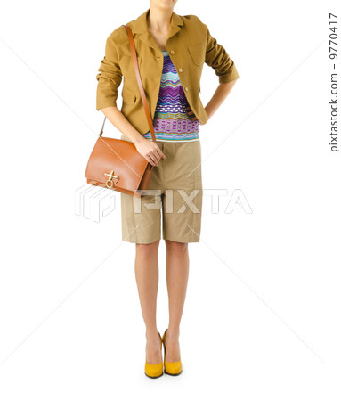 Woman in fashion dress concept on white 9770417