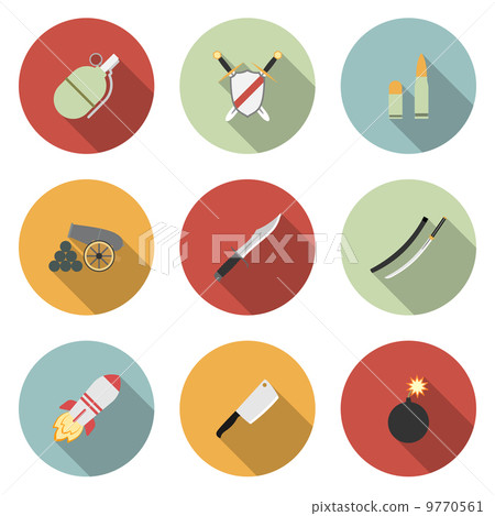 Weapon vector icon set Weapon vector icon set 9770561