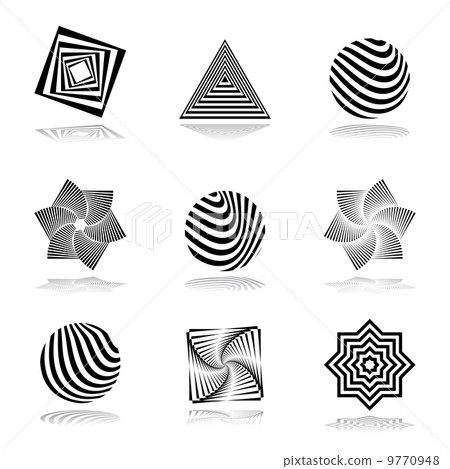 Design elements set. Abstract graphical icons. 9770948