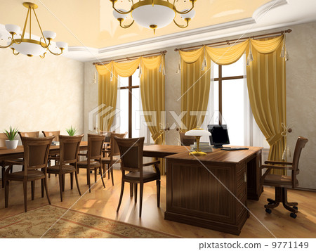 Office interior 3D rendering 9771149