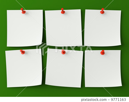 Sticker notes isolated on the green background 9771163