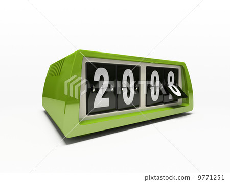 Green watch - counter isolated on white background 9771251