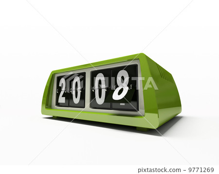 Green watch - counter isolated on white background 9771269