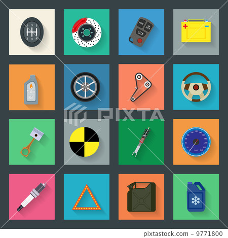 Auto service flat icons set 9771800